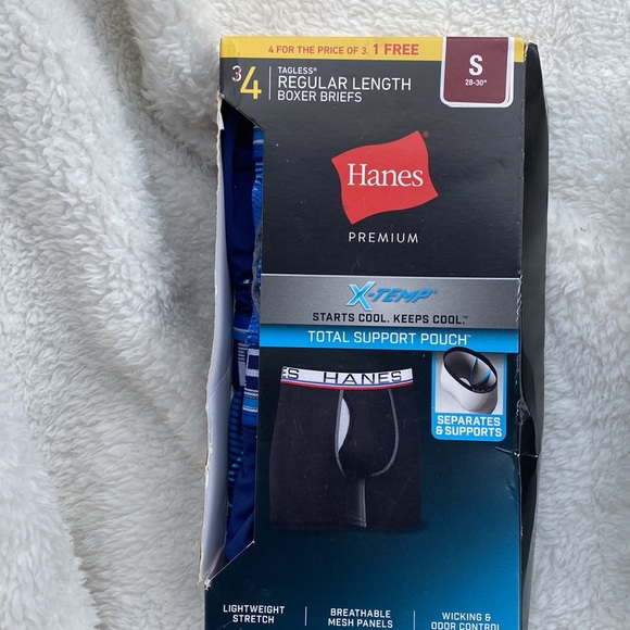 2 Packs Men’s Hanes Premium Box Briefs Size S 28-30” - Picture 3 of 5